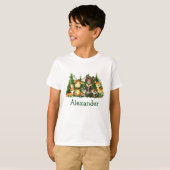 Waterverf bosdieren bosbomen Kind T-shirt (Voorkant volledig)