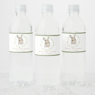 Waterverf bosdieren Bunny Name Baby shower Waterfles Etiket