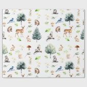 Waterverf bosdieren cadeaupapier (Vlak)