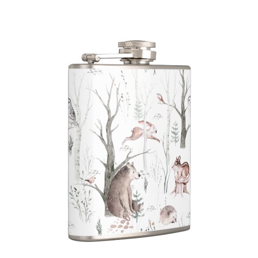 Waterverf Bosdieren Heupfles (Rechts)