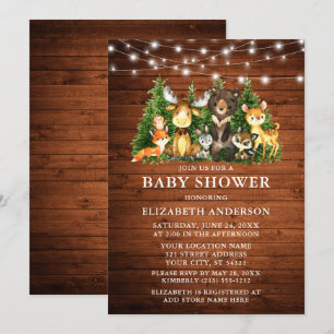 Waterverf Bosdieren Houten Lichtjes Shower Kaart