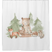 Waterverf bosdieren Schattigee Kinderen Douchegordijn (Voorkant)