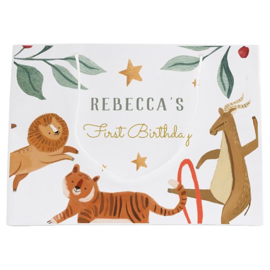Waterverf Bosdierverjaardag Groot Cadeauzakje (Voorkant)