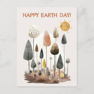 Waterverf Boslandschap Happy Earth Day Briefkaart