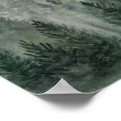 Waterverf Boslandschapsbosgebied Poster (Hoek)