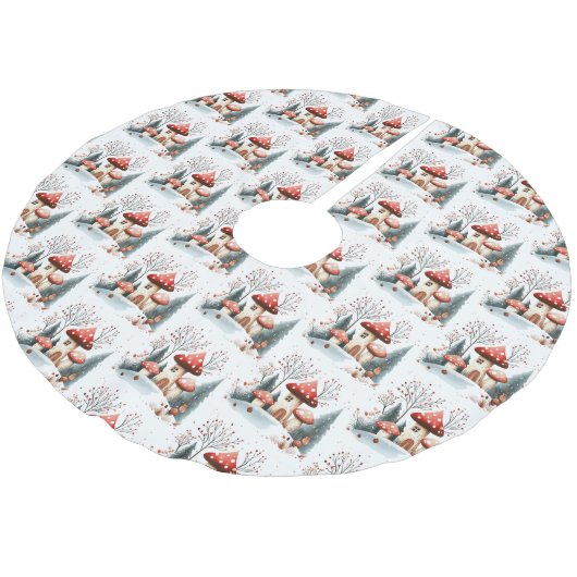 Waterverf Bospaddenstoelen betoverd bos Kerstboom Rok (Gekanteld)