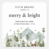 waterverf Bossen & Hertenkaars Vierkante Sticker (Voorkant)