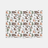 Waterverf Bossen Naam Bosdieren Fleece Deken (Voorkant (Horizontaal))