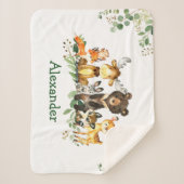 Waterverf Bossen Sherpa Deken (Voorkant)