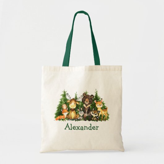 Waterverf Bossen Tote Bag (Voorkant)