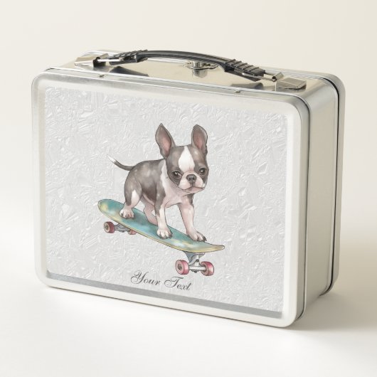 Waterverf Boston Terrier Metalen Lunchbox (Achterkant)