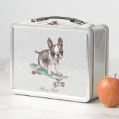 Waterverf Boston Terrier Metalen Lunchbox (In situ)