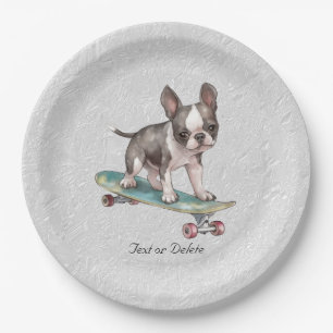 Waterverf Boston Terrier Paper Bord