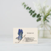 Waterverf bosvogel Blue Jay Visitekaartje (Staand voorkant)