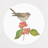 Waterverf bosvogels labels (Design 2)