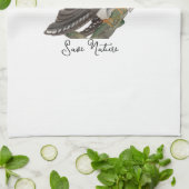 Waterverf bosvogels theedoek (Gevouwen)