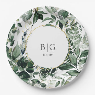 Waterverf Botanic Greenery loof bruiloft Papieren Bordje