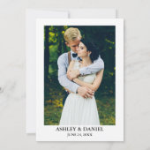 Waterverf Botanical Greenery Photo Wedding Kaart (Achterkant)