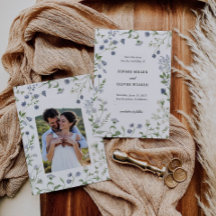 Waterverf Botanical Save the Date - Foto-optie