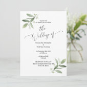 Waterverf Botanical Wedding Invitation Kaart (Staand voorkant)