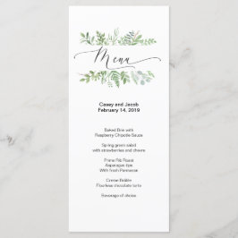 Waterverf Botanical Wedding Menu