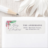 Waterverf Botanicals Vrolijk kerstadres Etiket (Insitu)