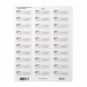 Waterverf Botanicals Vrolijk kerstadres Etiket (Full Sheet)