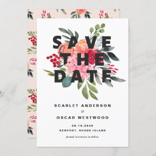  Waterverf Botanicals Wedding Save The Date