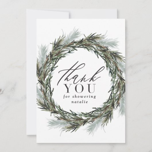 Waterverf botanisch baby shower bedankt (Voorkant)