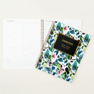 Waterverf botanisch bloemmotief persoonlijk planner