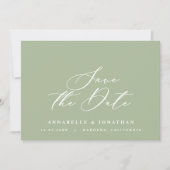 Waterverf botanisch elegant script niet foto save the date (Voorkant)