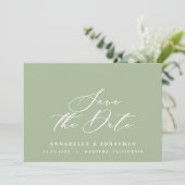 Waterverf botanisch elegant script niet foto save the date (Staand voorkant)