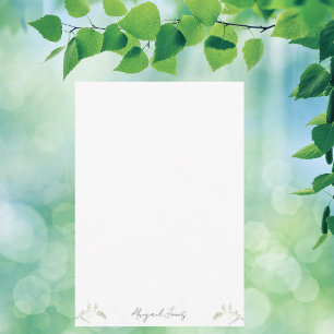 Waterverf Botanisch Gepersonaliseerd Wit Bedankkaart