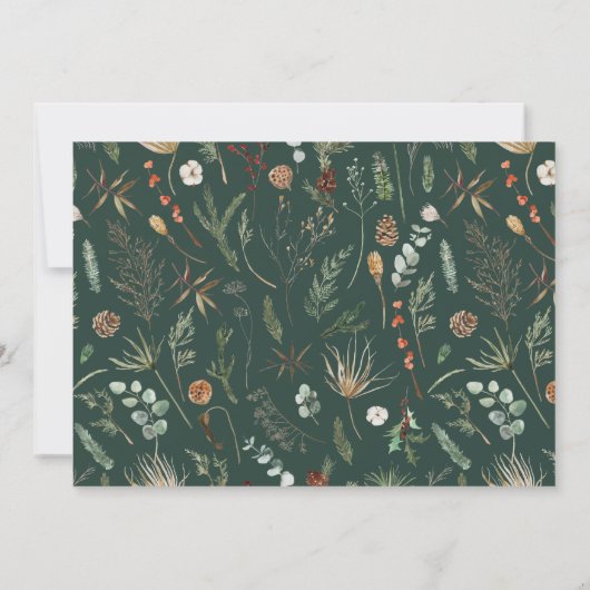 Waterverf botanisch groen modern minimaal save the date (Achterkant)