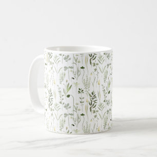 Waterverf Botanisch groen Patroon Koffiemok