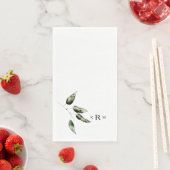 Waterverf Botanisch Monogram Servet (Insitu)