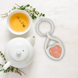 Waterverf botanisch patroon sinaasappel Metalen Sl Sleutelhanger