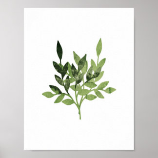 Waterverf Botanische afdruk Poster