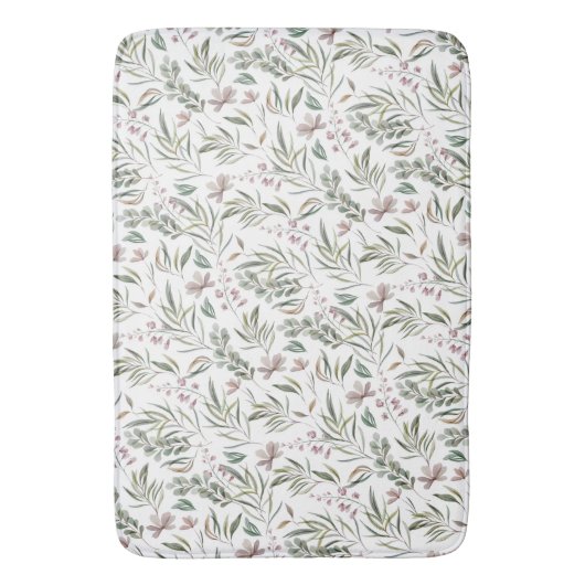 Waterverf Botanische Bath Mat (Voorkant Verticaal)