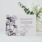 Waterverf Botanische Bereavement Hartelijk dank Bedankkaart (Staand voorkant)