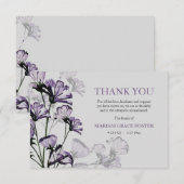 Waterverf Botanische Bereavement Hartelijk dank Bedankkaart (Voorkant / Achterkant)