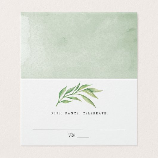 Waterverf Botanische bladeren Bruiloft Escort Zitp Kaart (Buitenkant ongevouwen)