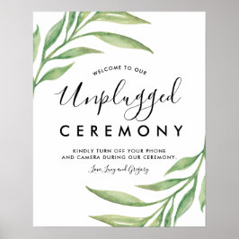 Waterverf Botanische bladeren Niet-aangesloten bru Poster