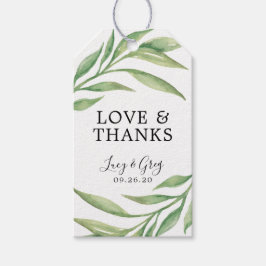 Waterverf Botanische bladeren | Weddenschap Hartel Cadeaulabel