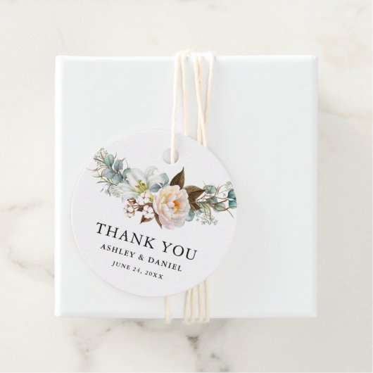 Waterverf Botanische Bloemen Bruiloft Dank u Bedankjes Labels (In situ)
