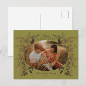 Waterverf Botanische Briefkaart Groen (Voorkant / Achterkant)