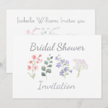 Waterverf Botanische Bruiloftsdouche met Wilde Blo