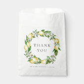 Waterverf Botanische Citroen krans bruiloft Bedankzakje (Voorkant)