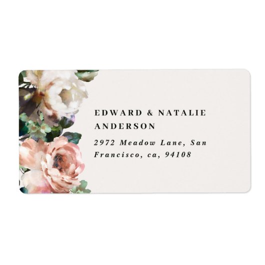 waterverf botanische elegante donkermoderne rustig etiket (Voorkant)