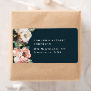 waterverf botanische elegante donkermoderne rustig etiket